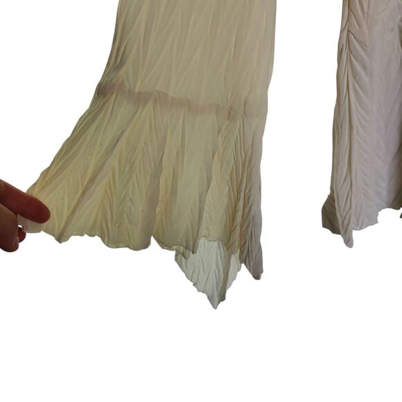Milano Plus Sz 2X Cream Fairy Crinkle Top Asymmetrical Flowy Whimsygoth Witchy - Picture 3 of 6